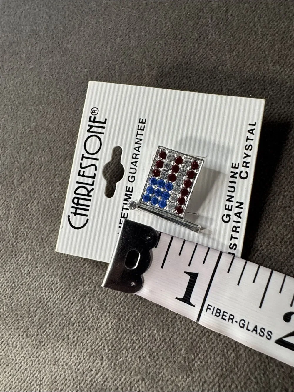 Charlestone American Flag Brooch Pin NEW